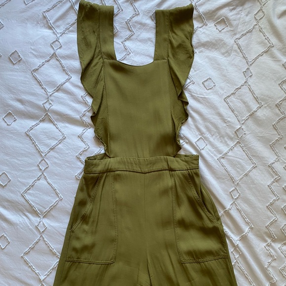 Zara olive culotte overall jumpsuit - Picture 3 of 14